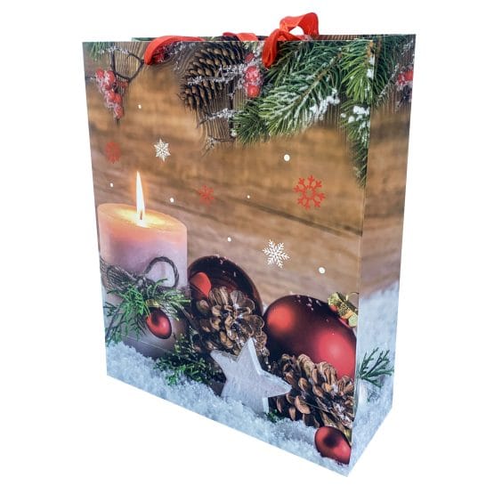 Bolsa regalo mediana navidad satinada