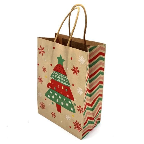 Bolsa regalo chica navideña marron