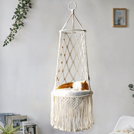 Hamaca de macrame para mascota