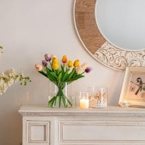 Florero de vidrio redondo chico