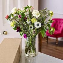 Florero de vidrio redondo mediano