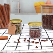 Frasco de vidrio c/tapa dorada 100ml