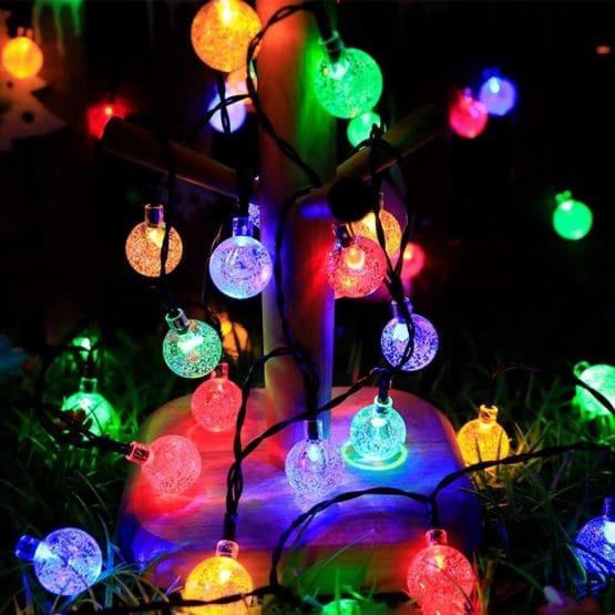 Luces led x 40 bolas colores 220v 8 mts.