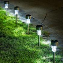 Lampara led solar pincho para jardin