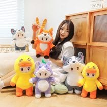 Peluche muñeco con pijama animalitos 40 cm.