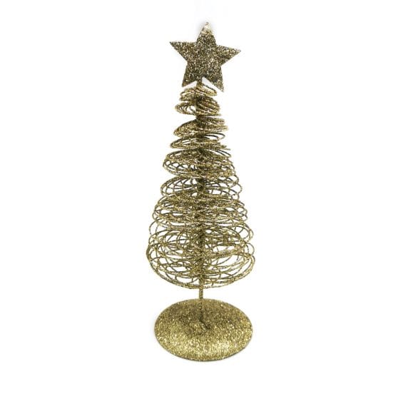 Adorno navideño para mesa arbol dorado