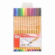 Marcadores finos x12 colores rayas pvc