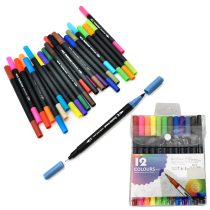 Marcadores doble punta x12