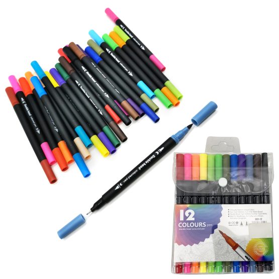 Marcadores doble punta x12