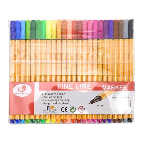Marcadores finos x24 colores rayas pvc