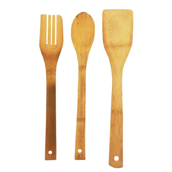 Cubiertos madera x3 en bolsa