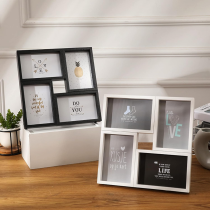 Portarretrato 4 fotos madera cuadrado