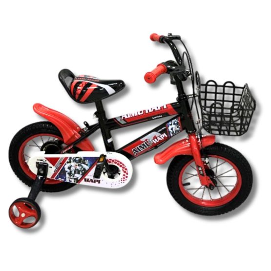 Bicicleta niño con canasto y colin r12 amarilla/roja/azul