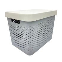 Caja organizadora chica gris calada 26×17.5x13cm