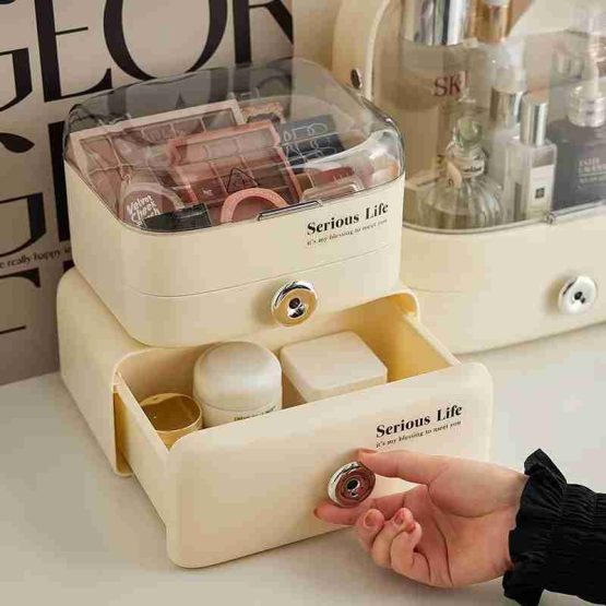 Organizador maquillaje con cajon 22.5x17x9.5cm