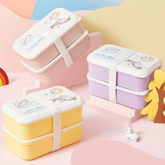 Lunchera doble diseño unicornios