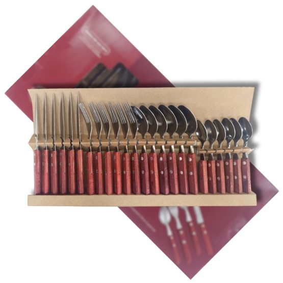 Cubiertos x 24 de madera en caja