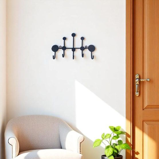 Perchero metal circulos 5 ganchos