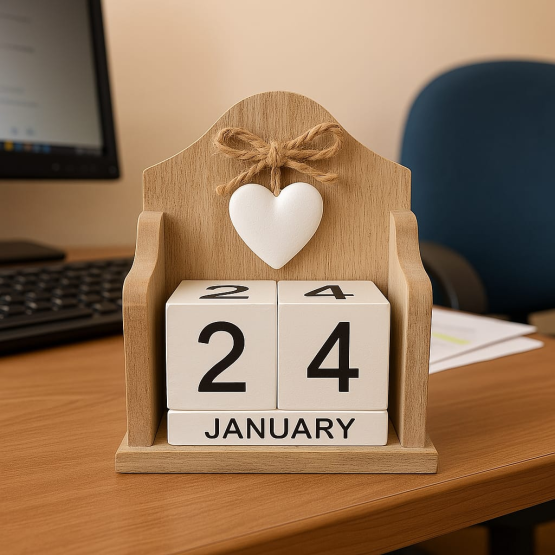 Calendario perpetuo cubos madera