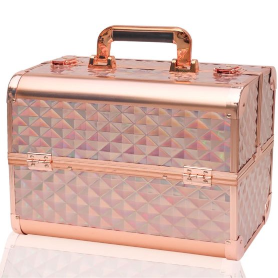 Caja maquillaje rose gold 32x21x26 cm