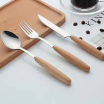 Cubiertos madera x3 piezas