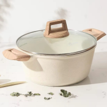 Olla granito con tapa y asas 24cm