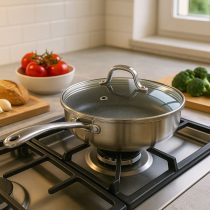 Sarten acero inoxidable con tapa 24cm