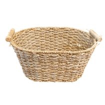 Cesto calado rectangular con asas 35x18x25 cm