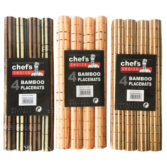 Manteles individuales de bambu x4 30×45 cm
