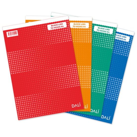 Block dl a4 liso 70h colores fuerte y pastel