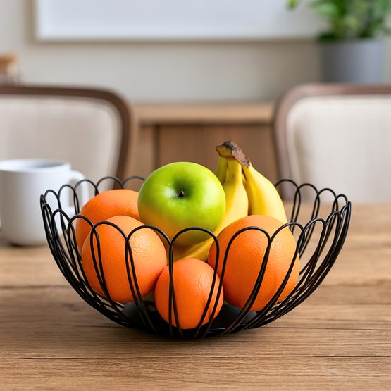Frutero de metal rejilla flor 25×10.5 cm