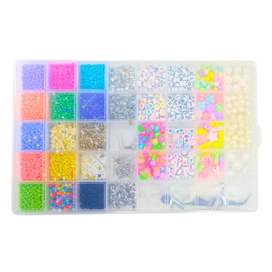 Set para armar pulseras 40 divisiones 26x16x2.3 cm