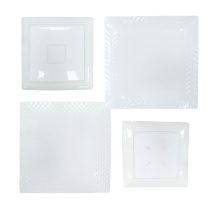 Plato de ceramica con textura cuadrado llano 20.32cm