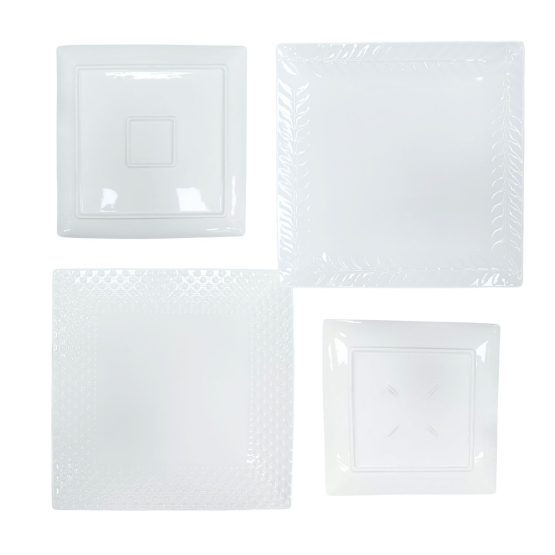 Plato de ceramica con textura cuadrado llano 20.32cm