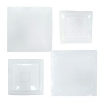 Plato de de ceramica con textura cuadrado llano 26.67cm