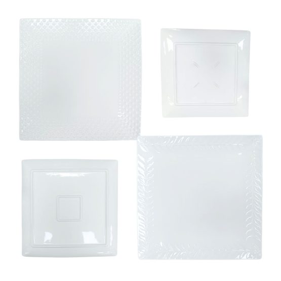 Plato de de ceramica con textura cuadrado llano 26.67cm