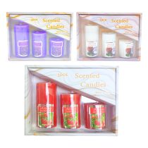 Vela aromatica cilindrica x3 varios colores