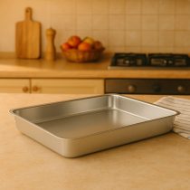 Asadera aluminio rectangular 40x28x5 cm