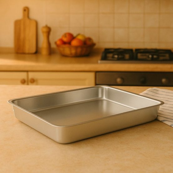 Asadera aluminio rectangular 40x28x5 cm