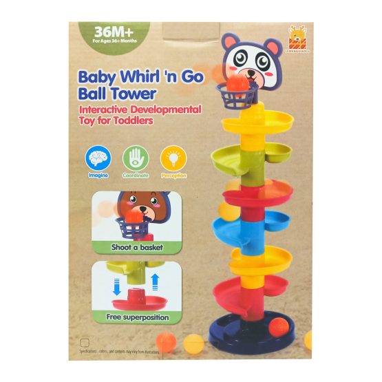Didactico torre laberinto con bolas 35.5×24 cm