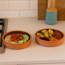 Bowl cazuela ceramica terracota x2 en caja 16×4 cm