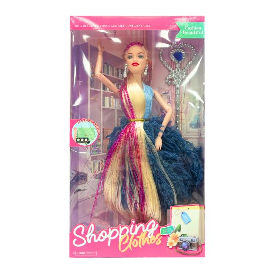 Muñeca articulada pelo largo 29cm