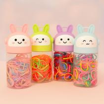 Gomitas para trenza pote conejito x 260 unidades 5×14 cm