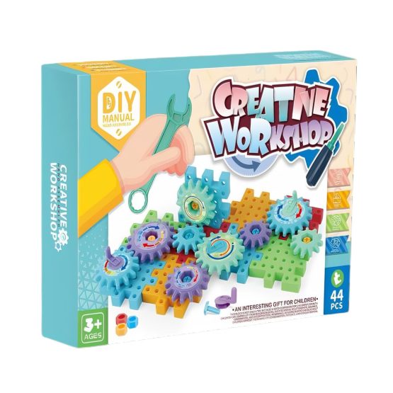 Bloques 44 piezas con engranajes en caja