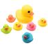 Patitos de goma x7 con chifle colores 12x10x7 cm