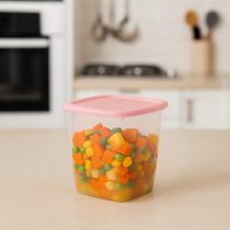 Tupper de plastico cuadrado con tapa 1 litro