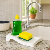 Jabonera con porta esponja 23x13x4 cm