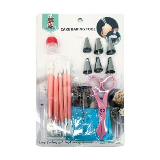 Decorador torta manga 6 picos con accesorios 17×27 cm