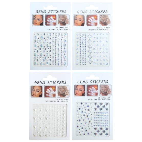 Brillos para el rostro varios diseños perlas