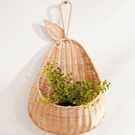 Cesto de ratan pera colgante 23x38x12 cm